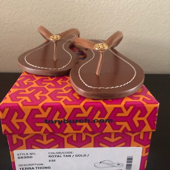 NIB Tory Burch Sandal size 7 Royal Tan - Picture 2 of 3